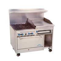 Comstock Castle 48in Gas Range with 4 Burners, 24in Raised Griddle & Oven - F3430-24B 