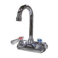 GSW USA 3.5in Goose Neck Spout 4in Backsplash Wall Mount Faucet - AA-410