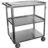 GSW USA Stainless 27" x 16" Utility Cart Angle Leg 4" Casters NSF - C-3111