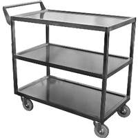 GSW USA 33" x 18" Stainless Utility Cart 5" Casters 350lb Capacity - C-4222