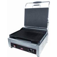 Grindmaster-Cecilware Commercial Single Panini Grill 14" x 11" Grooved Surface - SG1LG