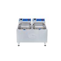 Globe 32lb Stainless Steel Electric Counter-top Fryer - Dual Tank - PF32E