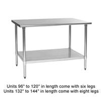 Eagle Group 30inx60in stainless steel Work Table with Rolled Edges Front & Back - T3060B-1X 