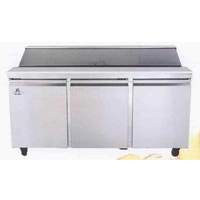 Ascend 72in Sandwich Prep Cooler Table Stainless Holds 18 Pans - JSP-7218