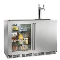 Perlick Residential 48" Stainless Beer Dispenser w/ 1 Tap & Glass Door Cooler - PR-HP48RT-S-3L-1R1