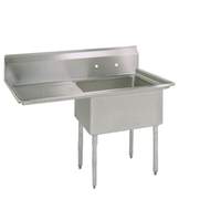BK Resources One Compartment Sink 18 x 18 x 12 Bowl w/ 18" Drainboard NSF - BKS-1-18-12-18*