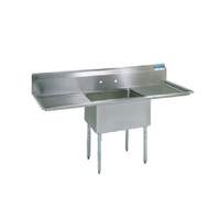 BK Resources One Compartment Sink 24 x 24 x 14 with 24in with (2)Drainboards - BKS-1-24-14-24T 