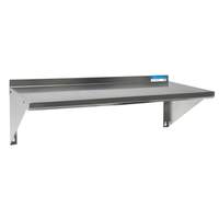 BK Resources 12in x 24in Stainless Wall Mount Shelf with Mounting Brackets - BKWS-1224 