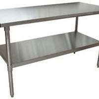 BK Resources 30in x 60in stainless steel Work Top Table with Undershelf NSF - VTT-6030 