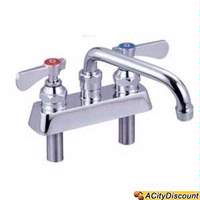 BK Resources Deck Mount 6" Swing Spout Faucet w/ 4" Center - BKF-4DM-6