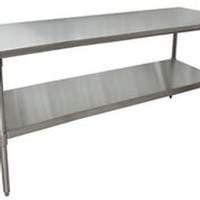 BK Resources 72in x 24in Stainless Work Top Table with Undershelf - VTT-7224 