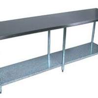 BK Resources 96" x 30" Stainless Work Top Table w/ Undershelf - VTT-9630