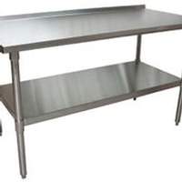 BK Resources 60x24 Work Prep Table Stainless Top with 1.5in Backsplash NSF - VTTR-6024 