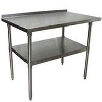 BK Resources 48x30 Work Prep Table Stainless Top w/ 1.5in Backsplash NSF - VTTR-4830