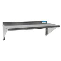 BK Resources 12in x 96in Stainless Wall Mount Shelf with Mounting Brackets - BKWS-1296 