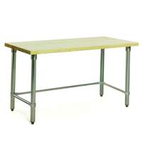 Eagle Group 30in x 72in Hardwood Top Worktable with Stainless Steel Base - MT3072ST 