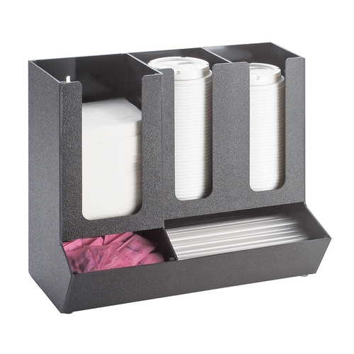 Cal-Mil 1013 Classic 13.5"x 7.25 "Black Plastic Cup/Lid Organizer