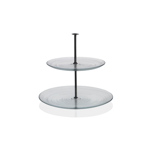 Mikasa Hospitality 10498-10356-1 Ardacam Clear Glass 2-Tier Display Stand - 6 Each