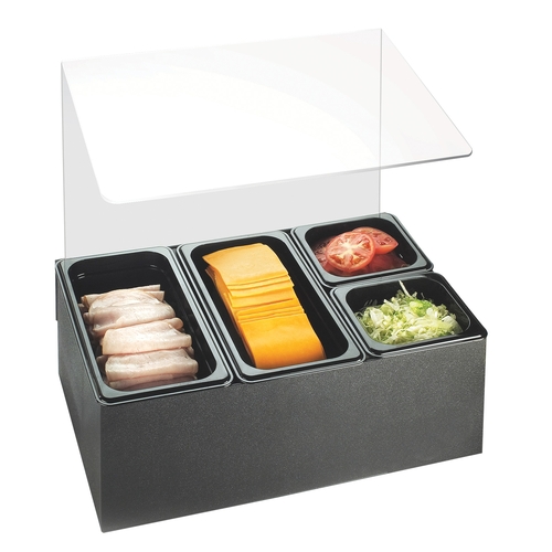 Cal-Mil 1102 Classic 20.5" x 12.75" Black Plastic Condiment Organizer