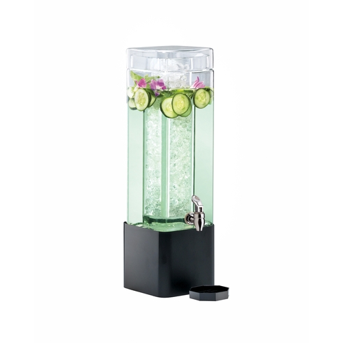 Cal-Mil 1112-3-13 7" x 9" Glass Body 3 Gallon Square Beverage Dispenser