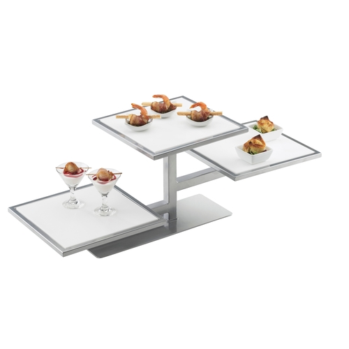 Cal-Mil 1140-74 One By One 32.25" x 13" Stainless Steel 3-Tier Riser