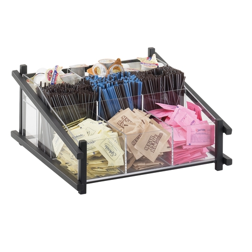 Cal-Mil 1148-13 One By One 13"x 14"Black (7) Compartment Condiment Organizer