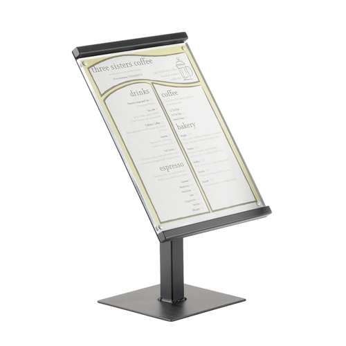Cal-Mil 1153-15-13 One By One 8.75" x 8.75" x 15.5"H Black Metal Sign Stand