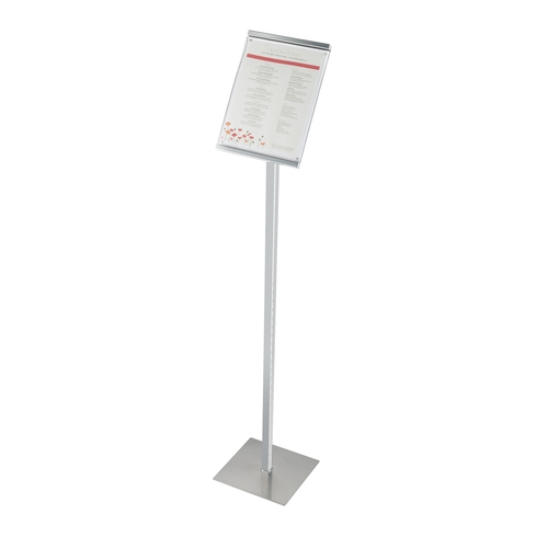 Cal-Mil 1153-46-74 One By One 8.75" x 8.75" x 46.25"H Silver Metal Sign Stand