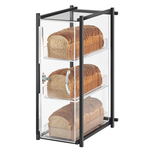 Cal-Mil 1155-13 9.5" x 14.25" Clear Acrylic 3-Tier Bread Case w/ Metal Frame