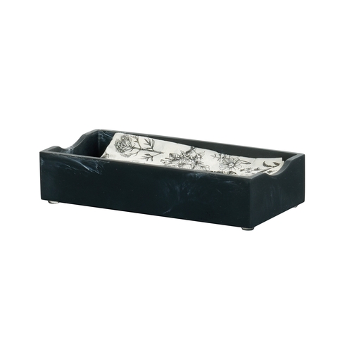 Cal-Mil 1234-124 4.25" x 8.25" Black Marble Resin Napkin Holder
