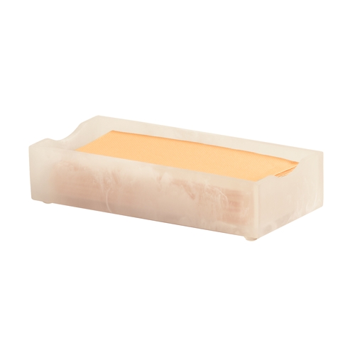 Cal-Mil 1234-126 4.25" x 8.25" White Marble Resin Napkin Holder