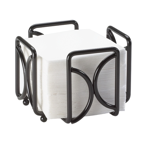 Cal-Mil 1243 5.5" x 4.5"H Black Iron Square Bar Napkin Holder - 6 Each