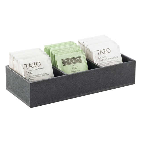 Cal-Mil 1246-13 Classic 9.5" x 4.5" Black Plastic (3) Slot Packet Dispenser