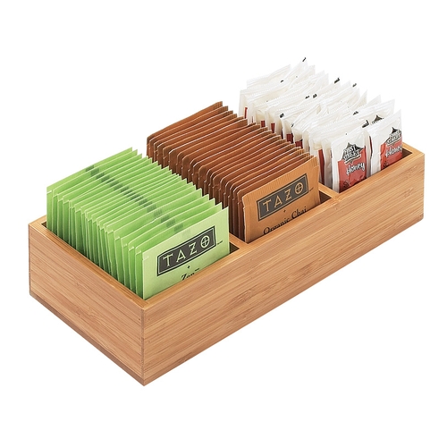 Cal-Mil 1246 Bamboo 9.5" x 4.5" (3) Slot Packet Dispenser