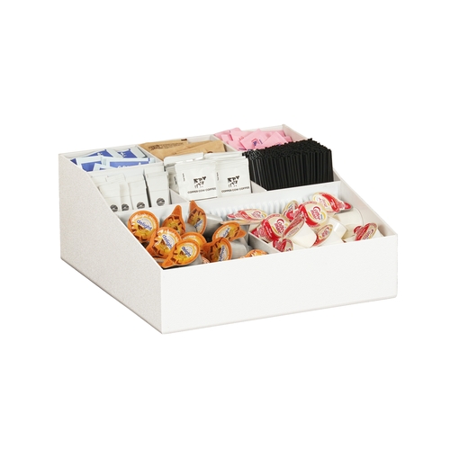Cal-Mil 1260-15 Classic 12" x 12" White Plastic Condiment Organizer