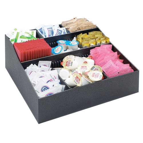 Cal-Mil 1260 Classic 12" x 12" Black Plastic Coffee Condiment Organizer