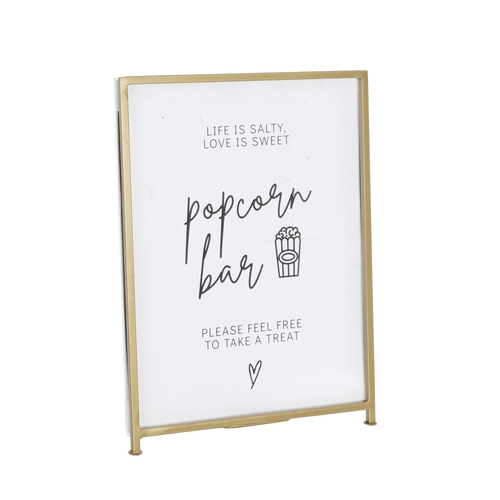 Cal-Mil 1264-90 8.5" x 11"H Gold Finish Sign Holder w/ Clear Acrylic Insert