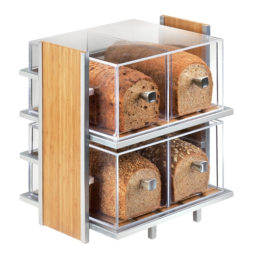 Cal-Mil 1279 Eco Modern 14" x 11.5" Silver Countertop 2-Tier Bread Case