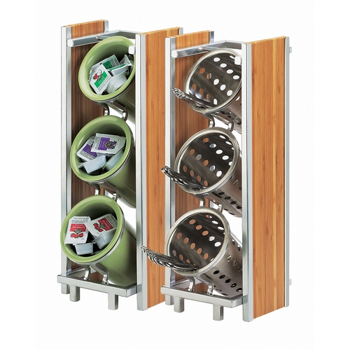 Cal-Mil 1283 Eco Modern 6.5" x 8" Silver Countertop Flatware Holder