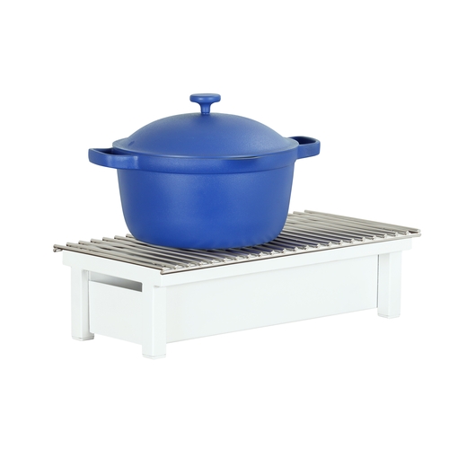 Cal-Mil 1348-22-15 Juno 19.75" x 10" White Rectangular Chafing Dish Stand