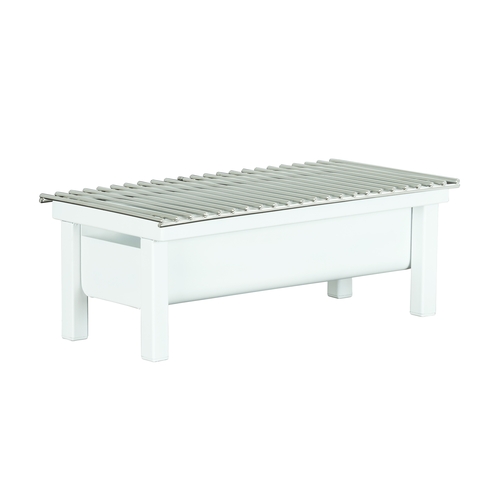 Cal-Mil 1409-22-15 Juno 19.74" x 10" White Metal Chafing Dish Stand