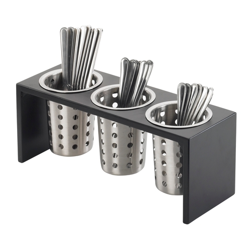 Cal-Mil 1425-3-96 Midnight Bamboo 16" x 5.5" Flatware Cylinder Organizer