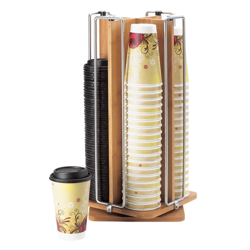 Cal-Mil 1468 9" Dia. x 18.5"H Revolving (4) Section Cup/Lid Organizer