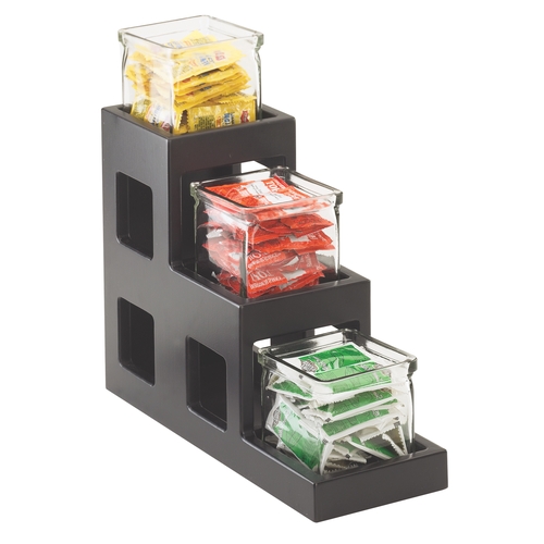 Cal-Mil 1486-96 Midnight Bamboo 5" x 14" 3-Tier Condiment Organizer