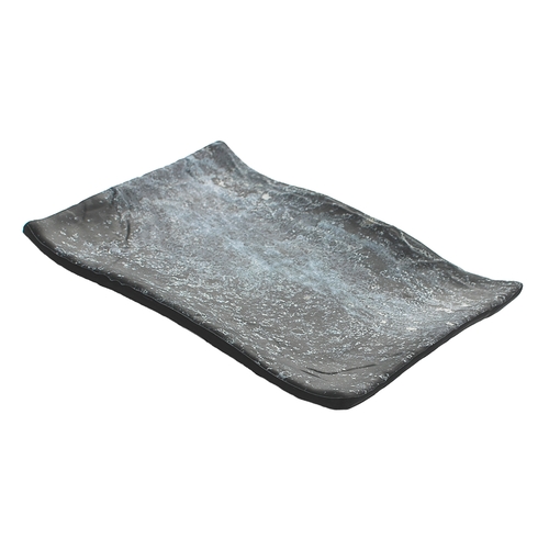 GET 15005062007 Endure Weathered Pewter Melamine 5.3" x 3.9" Platter - 1 Doz