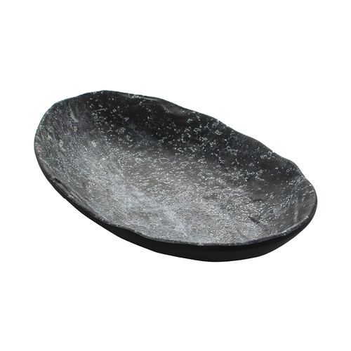 GET 15005083007 Endure Weathered Pewter Melamine 10.25" x 6.1" Plate - 1 Doz