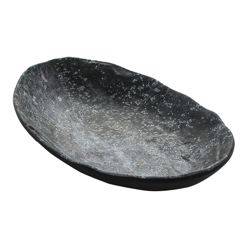 GET 15005085007 Endure Weathered Pewter Melamine 12.4" x 7" Plate - 1 Doz