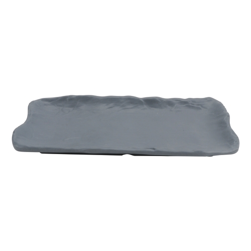 GET 15005101005 Endure Weathered Onyx Melamine 9.1" x 4.3" Plate - 4 Doz