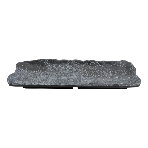 GET 15005102007 Endure Weathered Pewter Melamine 10.6" x 4.4" Plate - 1 Doz