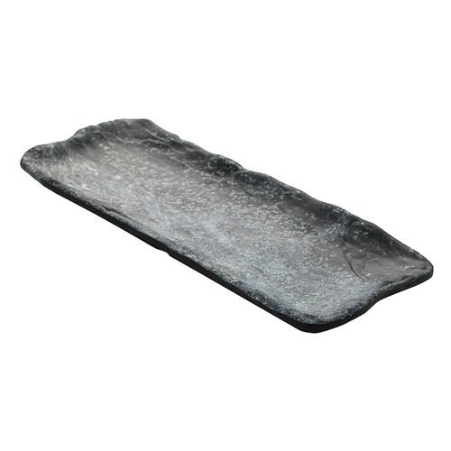 GET 15005103007 Endure Weathered Pewter Melamine 11.8" x 4.9" Oblong Plate